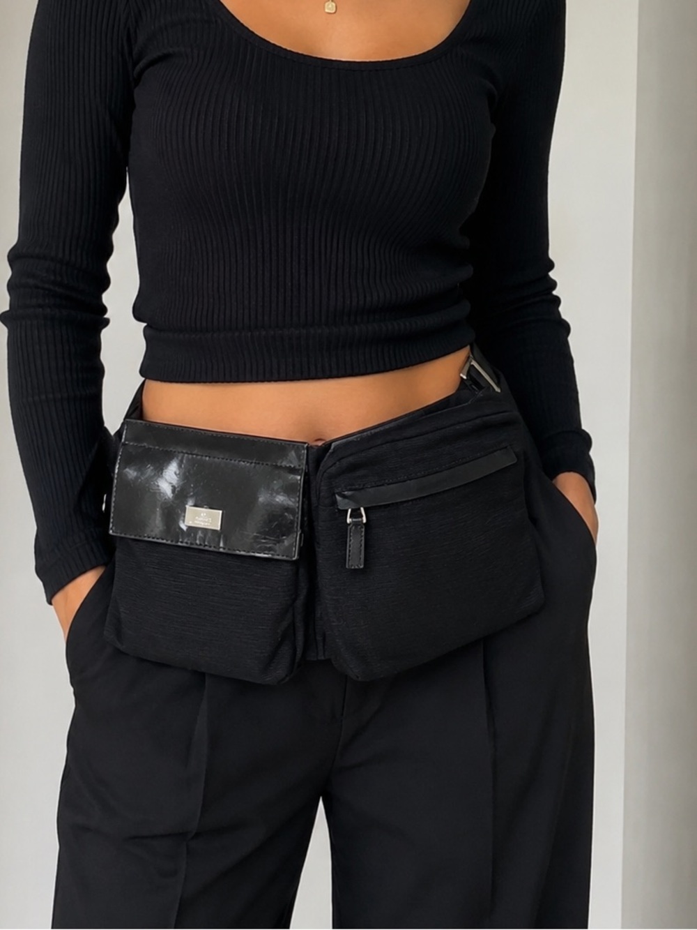 Gucci Shoulder Bag Black Nylon